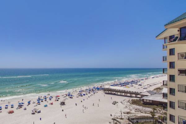 aerial view of beach in Panama City Beach