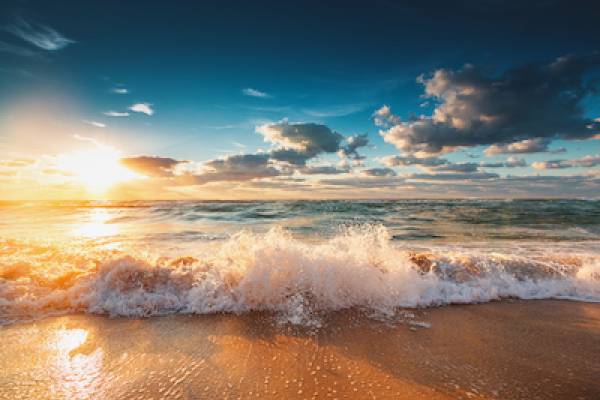 wave crashing on shore