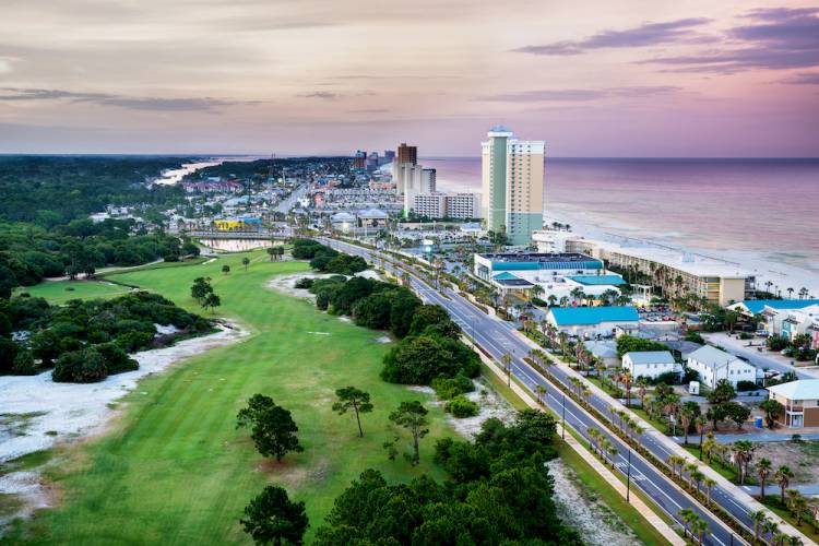 Aerial view of Panama City Beach 