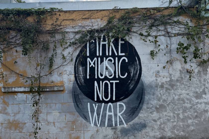 Make Music Not War Mural in 12 South 